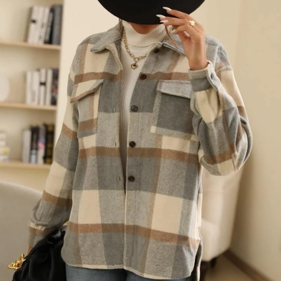 Plaid flap pocket coat - Picture 4 of 8